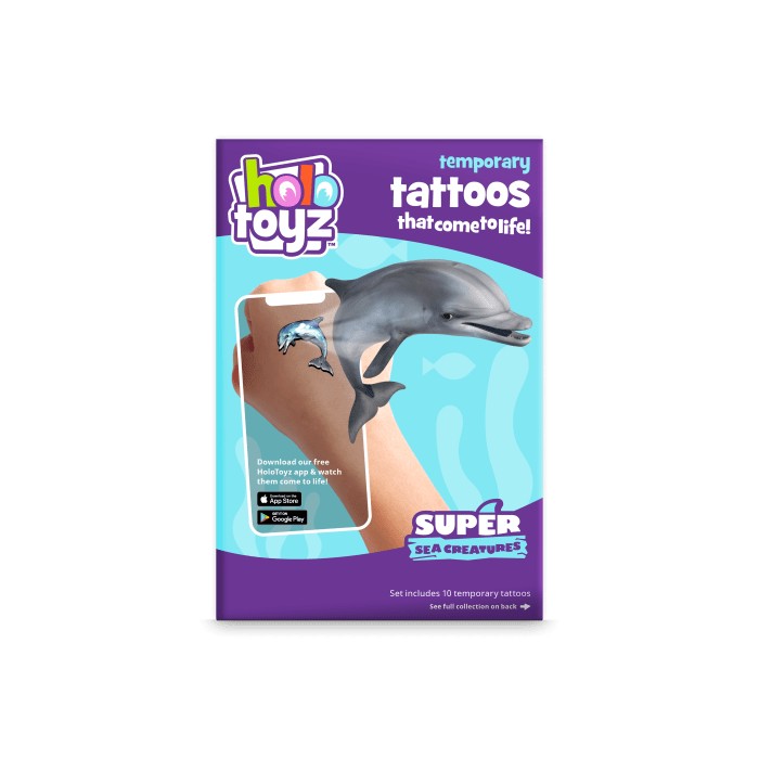 Tatouage intractif animaux marins Holotoyz