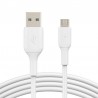 CABLE MICRO USB 1M BLANC