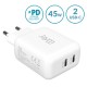 CHARGEUR DOUBLE USB C - 20W + 25W
